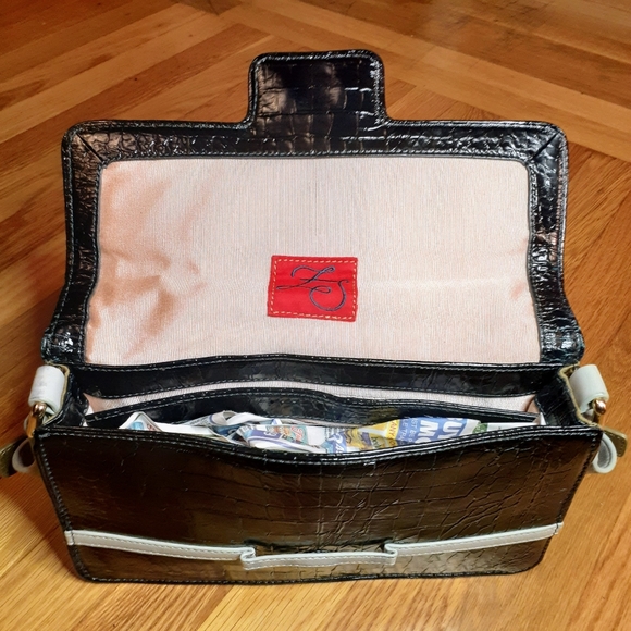 Z Spoke Zac Posen Women's  American East / West Flap Bag Black  Croco Zac Posen - Picture 5 of 6